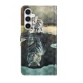 For Samsung Galaxy S23 FE 5G 3D Painting Pattern Flip Leather Phone Case(Cat Tiger)