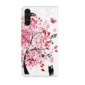 For Samsung Galaxy A05s 3D Painting Pattern Flip Leather Phone Case(Cat Under The Tree)