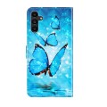 For Samsung Galaxy A05s 3D Painting Pattern Flip Leather Phone Case(Three Butterflies)