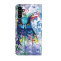 For Samsung Galaxy A05s 3D Painting Pattern Flip Leather Phone Case(Watercolor Owl)