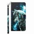 For Samsung Galaxy S24 5G 3D Painting Pattern Flip Leather Phone Case(Wolf)