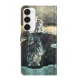 For Samsung Galaxy S24 5G 3D Painting Pattern Flip Leather Phone Case(Cat Tiger)