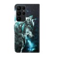 For Samsung Galaxy S24 Ultra 5G 3D Painting Pattern Flip Leather Phone Case(Wolf)