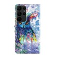 For Samsung Galaxy S24 Ultra 5G 3D Painting Pattern Flip Leather Phone Case(Watercolor Owl)