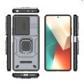 For Xiaomi Redmi Note 13 5G Sliding Camshield TPU + PC Shockproof Phone Case with Holder(Grey)