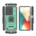 For Xiaomi Redmi Note 13 5G Sliding Camshield TPU + PC Shockproof Phone Case with Holder(Green)