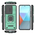 For Xiaomi Redmi Note 13 Pro 5G Sliding Camshield TPU + PC Shockproof Phone Case with Holder(Green)