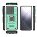 For Xiaomi 14 Pro 5G Sliding Camshield TPU + PC Shockproof Phone Case with Holder(Green)