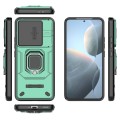 For Xiaomi Redmi K70 5G Sliding Camshield TPU + PC Shockproof Phone Case with Holder(Green)