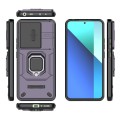 For Xiaomi Redmi Note 13 4G Global Sliding Camshield TPU + PC Shockproof Phone Case with Holder(Purp