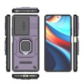 For Xiaomi Redmi Note 13R Pro 5G Sliding Camshield TPU + PC Shockproof Phone Case with Holder(Purple