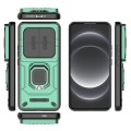 For Xiaomi 14 Ultra Sliding Camshield TPU + PC Shockproof Phone Case with Holder(Green)