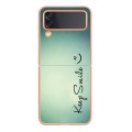 For Samsung Galaxy Z Flip3 5G Electroplating Marble Dual-side IMD Phone Case(Smile)