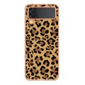 For Samsung Galaxy Z Flip3 5G Electroplating Marble Dual-side IMD Phone Case(Leopard Print)
