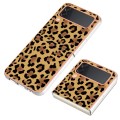 For Samsung Galaxy Z Flip3 5G Electroplating Marble Dual-side IMD Phone Case(Leopard Print)