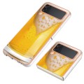 For Samsung Galaxy Z Flip3 5G Electroplating Marble Dual-side IMD Phone Case(Draft Beer)