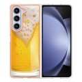 For Samsung Galaxy Z Fold5 Electroplating Marble Dual-side IMD Phone Case(Draft Beer)