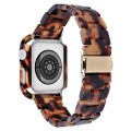 For Apple Watch Series 9 / 8 / 7 41mm Printed Resin PC Watch Band Case Kit(Tortoiseshell)
