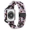 For Apple Watch Series 9 / 8 / 7 45mm Printed Resin PC Watch Band Case Kit(Red Pink)