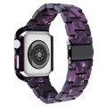 For Apple Watch Series 9 / 8 / 7 45mm Printed Resin PC Watch Band Case Kit(Purple)