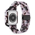 For Apple Watch Series 6/5/4/SE 40mm Printed Resin PC Watch Band Case Kit(Red Pink)