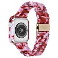 For Apple Watch Series 6/5/4/SE 44mm Printed Resin PC Watch Band Case Kit(Peach Pink)