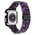 For Apple Watch Series 6/5/4/SE 44mm Printed Resin PC Watch Band Case Kit(Purple)