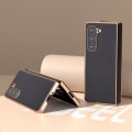 For Samsung Galaxy Z Fold5 Nano Electroplating Haze Texture PU Phone Case(Black)