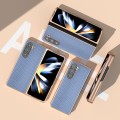 For Samsung Galaxy Z Fold5 Nano Electroplating Carbon Fiber Texture Phone Case(Sky Blue)