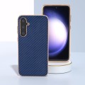 For Samsung Galaxy S23 FE 5G Nano Electroplating Carbon Fiber Texture Phone Case(Navy Blue)