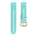 For Garmin Fenix 7S / 6S Pro / 5S Plus 20mm Rose Gold Buckle Quick Release Silicone Watch Band(Mint
