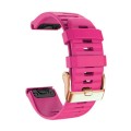 For Garmin Fenix 7S / 6S Pro / 5S Plus 20mm Rose Gold Buckle Quick Release Silicone Watch Band(Pink)