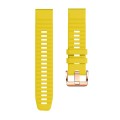 For Garmin Fenix 7S / 6S Pro / 5S Plus 20mm Rose Gold Buckle Quick Release Silicone Watch Band(Yello