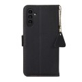 For Samsung Galaxy A15 Side-Magnetic TJ Genuine Leather RFID Phone Case(Black)