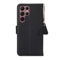 For Samsung Galaxy S24 Ultra Side-Magnetic TJ Genuine Leather RFID Phone Case(Black)