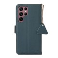 For Samsung Galaxy S24 Ultra Side-Magnetic TJ Genuine Leather RFID Phone Case(Green)
