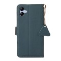 For Samsung Galaxy A05 Side-Magnetic TJ Genuine Leather RFID Phone Case(Green)