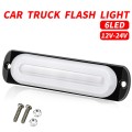 DC12V-24V / 18W Car Truck Emergency Strobe Flash Warning Light 6LEDs Ultra-thin Side Lights(White +