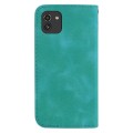 For Samsung Galaxy A03 160mm 7-shaped Embossed Leather Phone Case(Green)