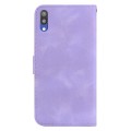 For Samsung Galaxy A10/M10 7-shaped Embossed Leather Phone Case(Purple)
