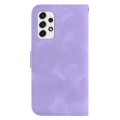 For Samsung Galaxy A73 5G 7-shaped Embossed Leather Phone Case(Purple)