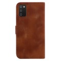 For Samsung Galaxy A03s US Version 164.2mm 7-shaped Embossed Leather Phone Case(Brown)