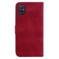For Samsung Galaxy A51 5G 7-shaped Embossed Leather Phone Case(Red)