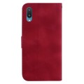 For Samsung Galaxy A02/M02 4G Indian 7-shaped Embossed Leather Phone Case(Red)