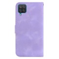 For Samsung Galaxy A22 4G 7-shaped Embossed Leather Phone Case(Purple)