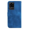 For Samsung Galaxy S20 Ultra 7-shaped Embossed Leather Phone Case(Blue)