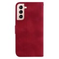 For Samsung Galaxy S21 FE 5G 7-shaped Embossed Leather Phone Case(Red)