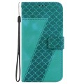 For Samsung Galaxy A05 7-shaped Embossed Leather Phone Case(Green)