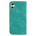 For Samsung Galaxy A05 7-shaped Embossed Leather Phone Case(Green)