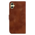 For Samsung Galaxy A05 7-shaped Embossed Leather Phone Case(Brown)